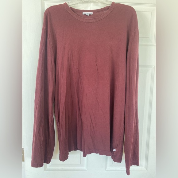JAMES PEARSE Women's Slub Long Sleeve Burgundy Top - Picture 2 of 5